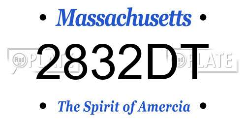 2832DT Massachusetts License Plate