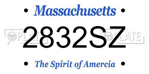 2832SZ Massachusetts License Plate