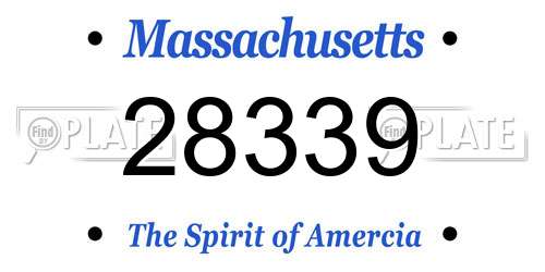 28339 Massachusetts License Plate