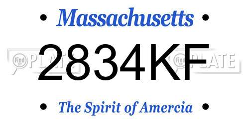 2834KF Massachusetts License Plate