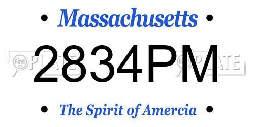 2834PM Massachusetts License Plate