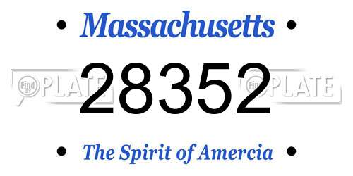 28352 Massachusetts License Plate