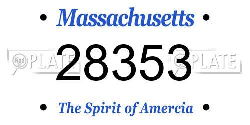 28353 Massachusetts License Plate