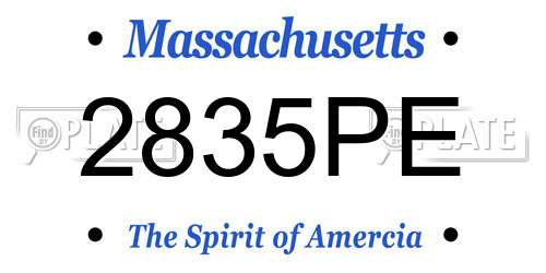 2835PE Massachusetts License Plate