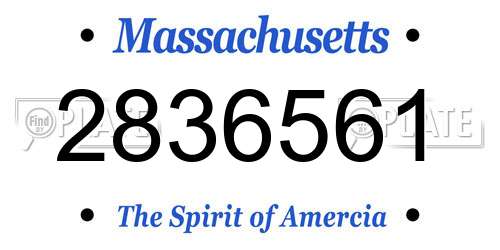 2836561 Massachusetts License Plate