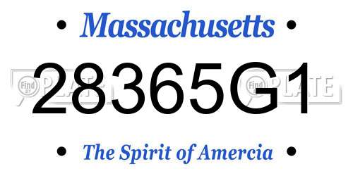 28365G1 Massachusetts License Plate