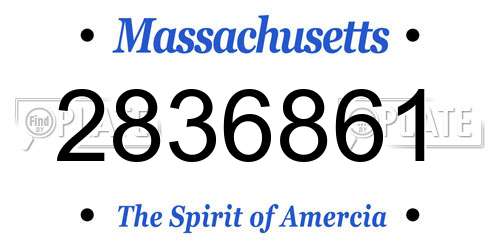 2836861 Massachusetts License Plate