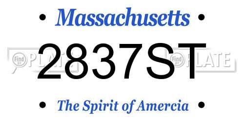 2837ST Massachusetts License Plate
