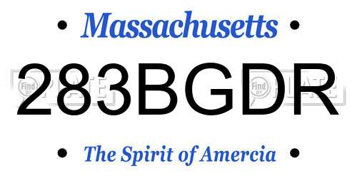 283BGDR Massachusetts License Plate
