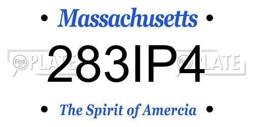 283IP4 Massachusetts License Plate