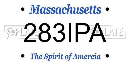 283IPA Massachusetts License Plate