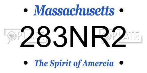 283NR2 Massachusetts License Plate