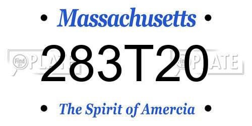 283T20 Massachusetts License Plate