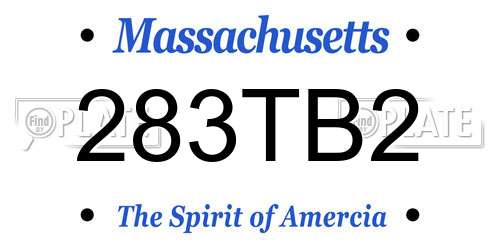 283TB2 Massachusetts License Plate