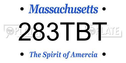 283TBT Massachusetts License Plate
