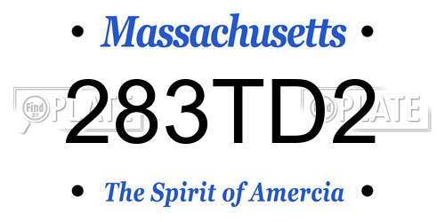 283TD2 Massachusetts License Plate