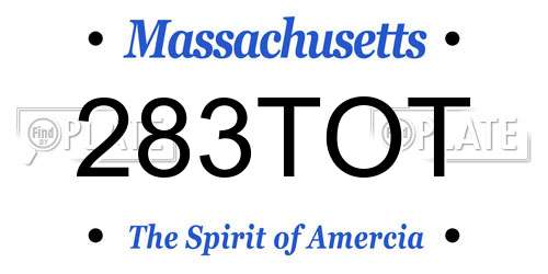 283TOT Massachusetts License Plate
