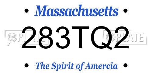 283TQ2 Massachusetts License Plate