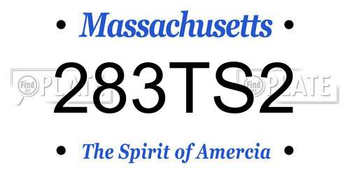 283TS2 Massachusetts License Plate
