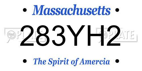 283YH2 Massachusetts License Plate