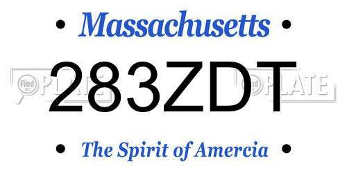 283ZDT Massachusetts License Plate