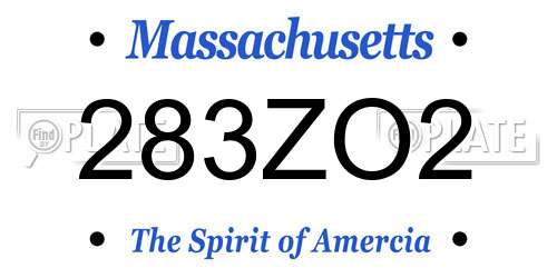 283ZO2 Massachusetts License Plate