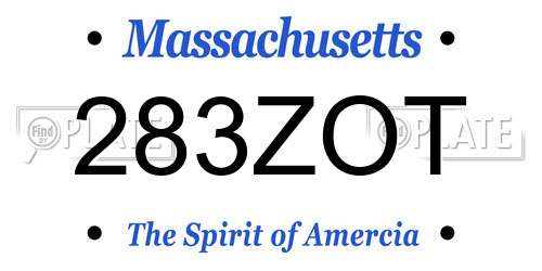 283ZOT Massachusetts License Plate