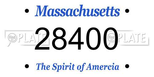 28400 Massachusetts License Plate