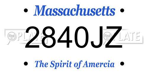 2840JZ Massachusetts License Plate