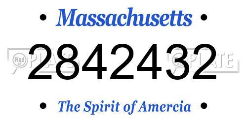 2842432 Massachusetts License Plate