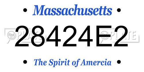28424E2 Massachusetts License Plate