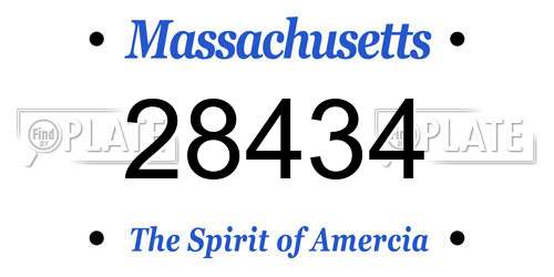 28434 Massachusetts License Plate
