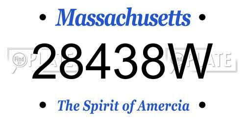 28438W Massachusetts License Plate