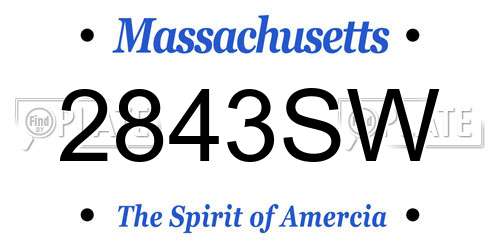 2843SW Massachusetts License Plate
