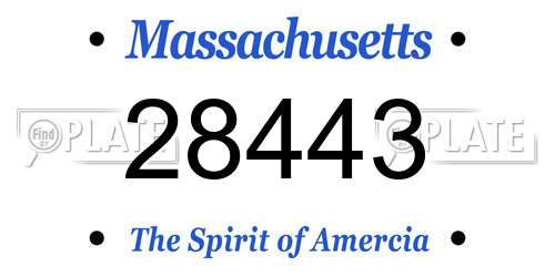 28443 Massachusetts License Plate