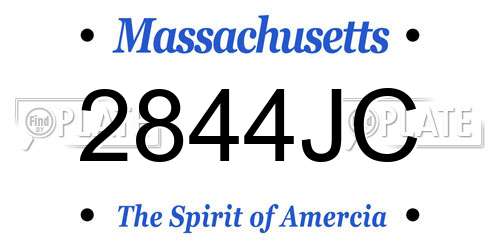 2844JC Massachusetts License Plate
