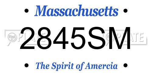 2845SM Massachusetts License Plate