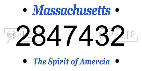 2847432 Massachusetts License Plate
