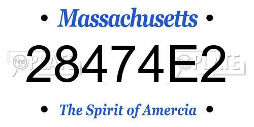 28474E2 Massachusetts License Plate