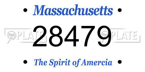 28479 Massachusetts License Plate