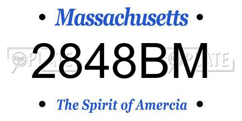 2848BM Massachusetts License Plate