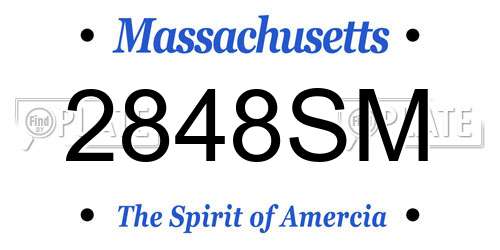 2848SM Massachusetts License Plate