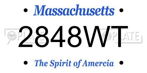 2848WT Massachusetts License Plate