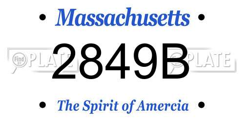 2849B Massachusetts License Plate