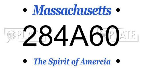 284A60 Massachusetts License Plate