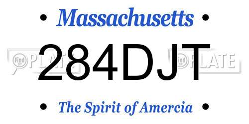 284DJT Massachusetts License Plate
