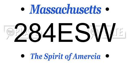 284ESW Massachusetts License Plate