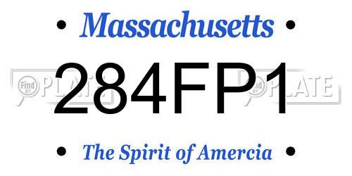 284FP1 Massachusetts License Plate