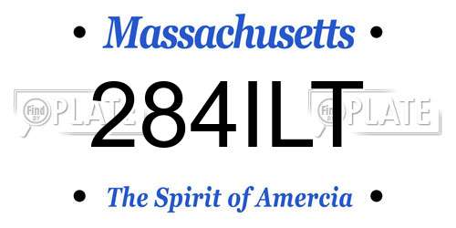 284ILT Massachusetts License Plate