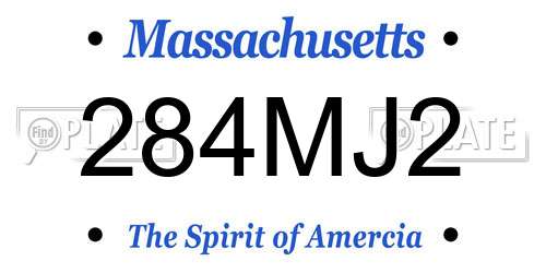 284MJ2 Massachusetts License Plate